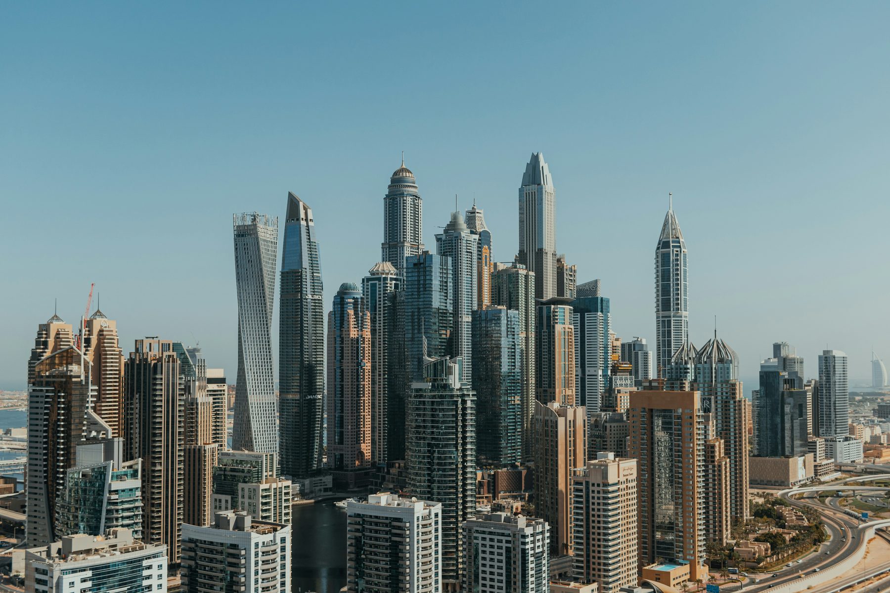 Dubai Marina cityscape showing modern towers along the water